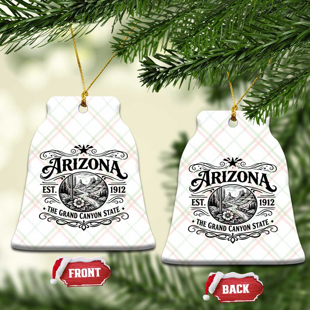 Arizona Desert Wanderlust Ceramic Ornament Vintage Grand Canyon State Est 1912