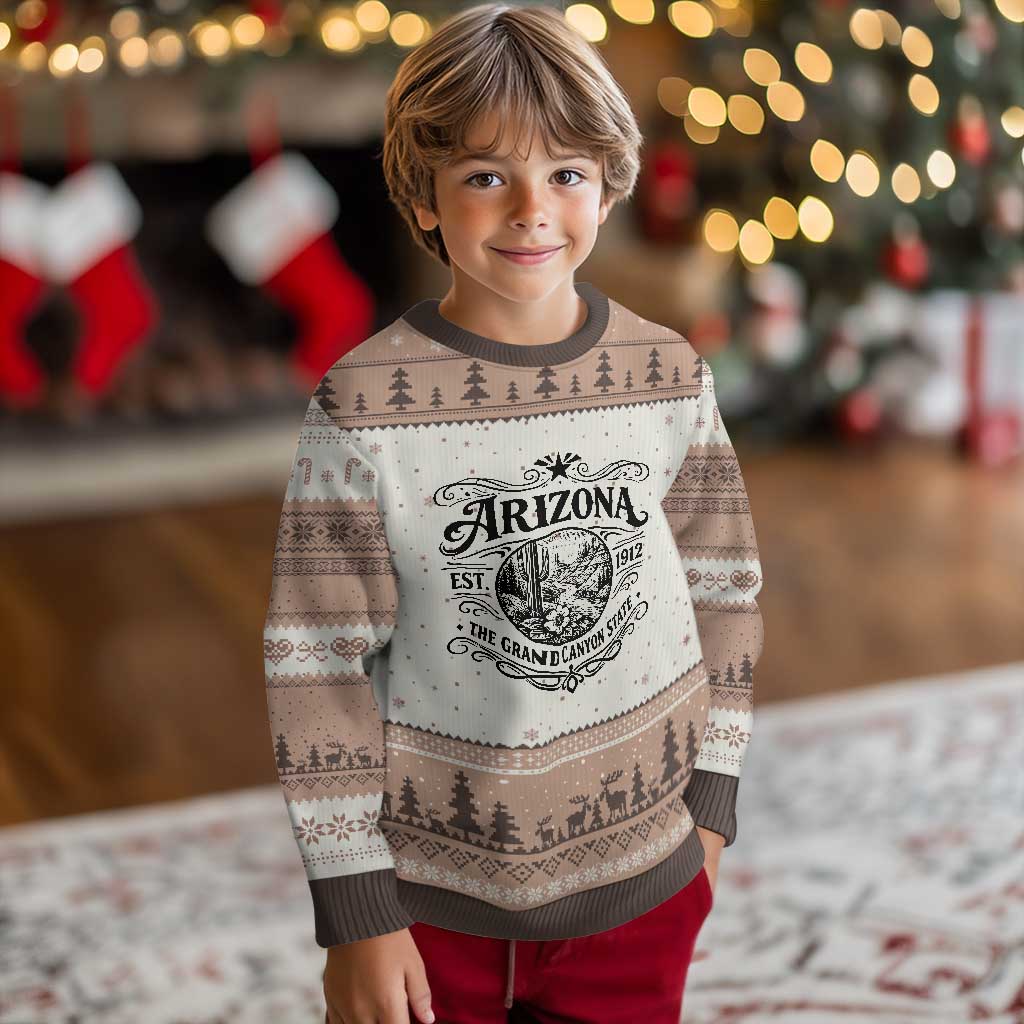 Arizona Desert Wanderlust Ugly Christmas Sweater Vintage Grand Canyon State Est 1912