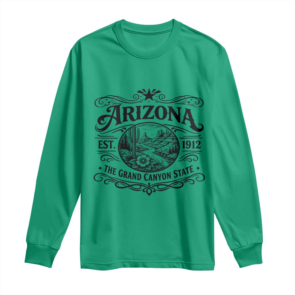 Arizona Desert Wanderlust Long Sleeve Shirt Vintage Grand Canyon State Est 1912