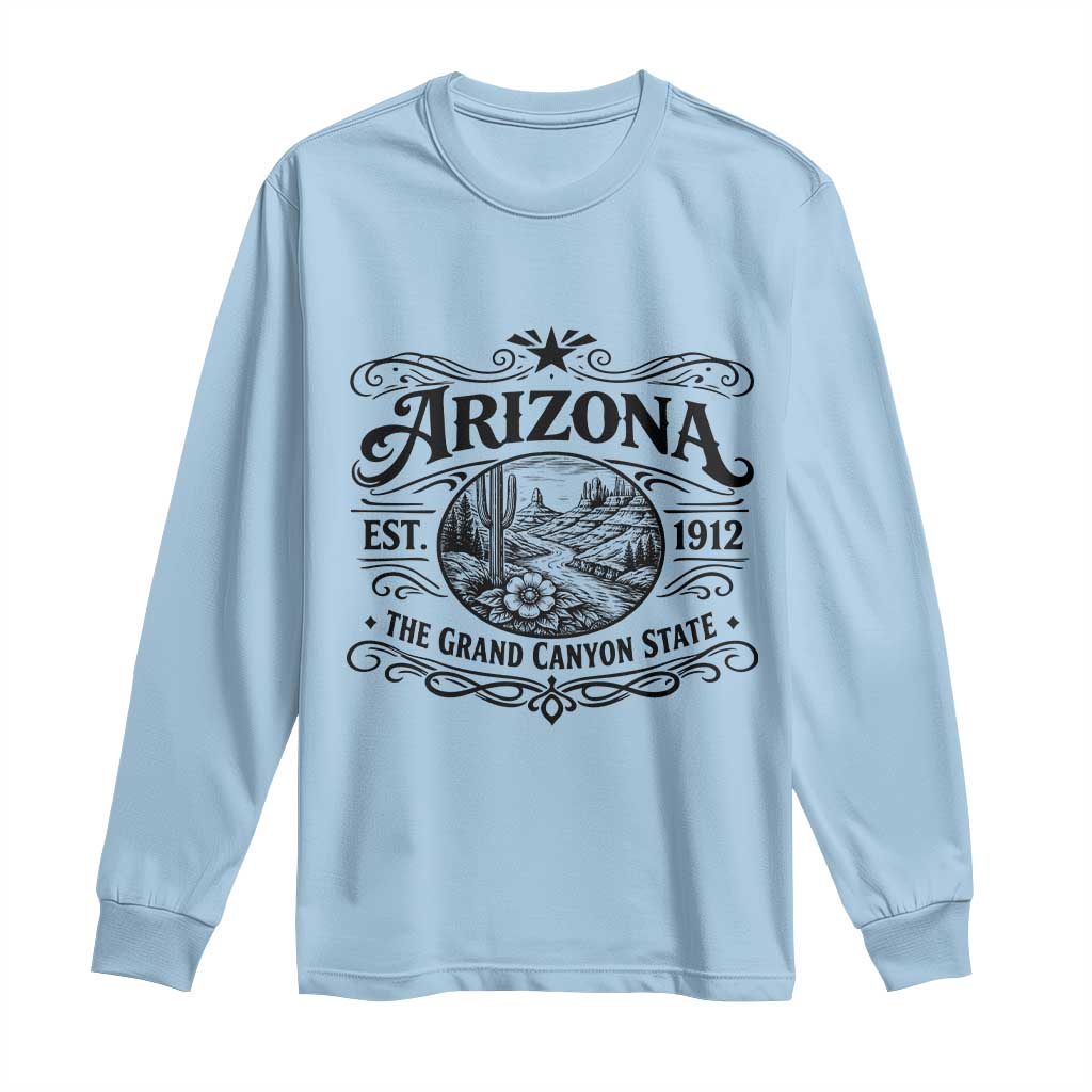 Arizona Desert Wanderlust Long Sleeve Shirt Vintage Grand Canyon State Est 1912
