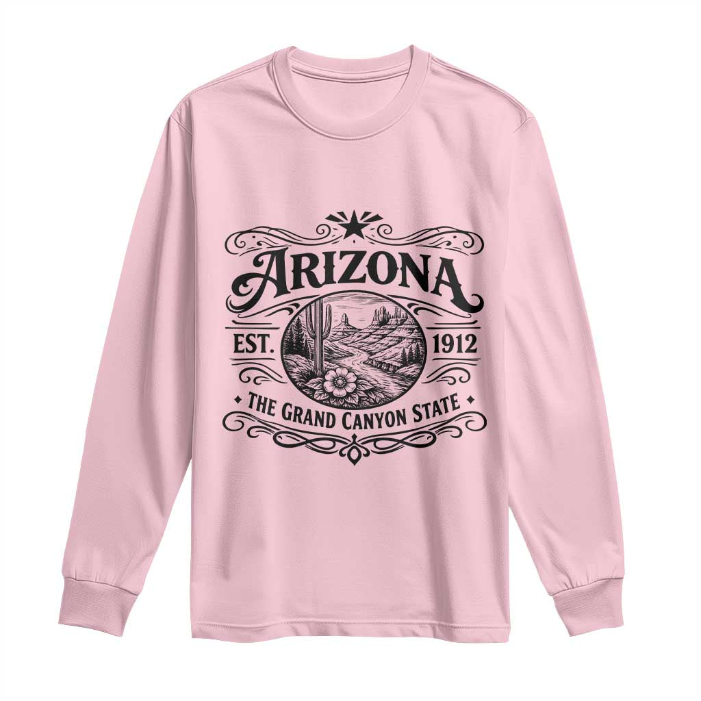 Arizona Desert Wanderlust Long Sleeve Shirt Vintage Grand Canyon State Est 1912