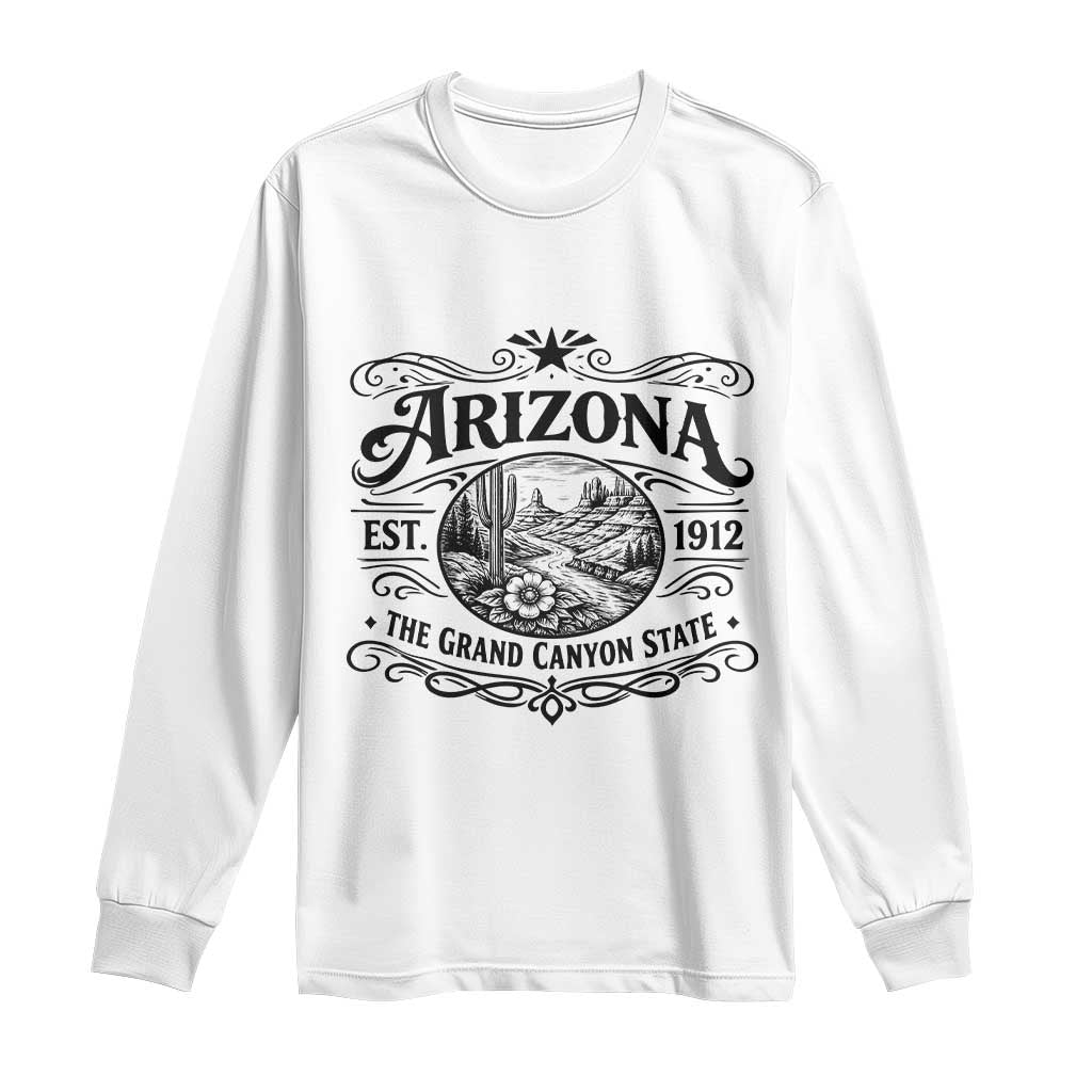 Arizona Desert Wanderlust Long Sleeve Shirt Vintage Grand Canyon State Est 1912