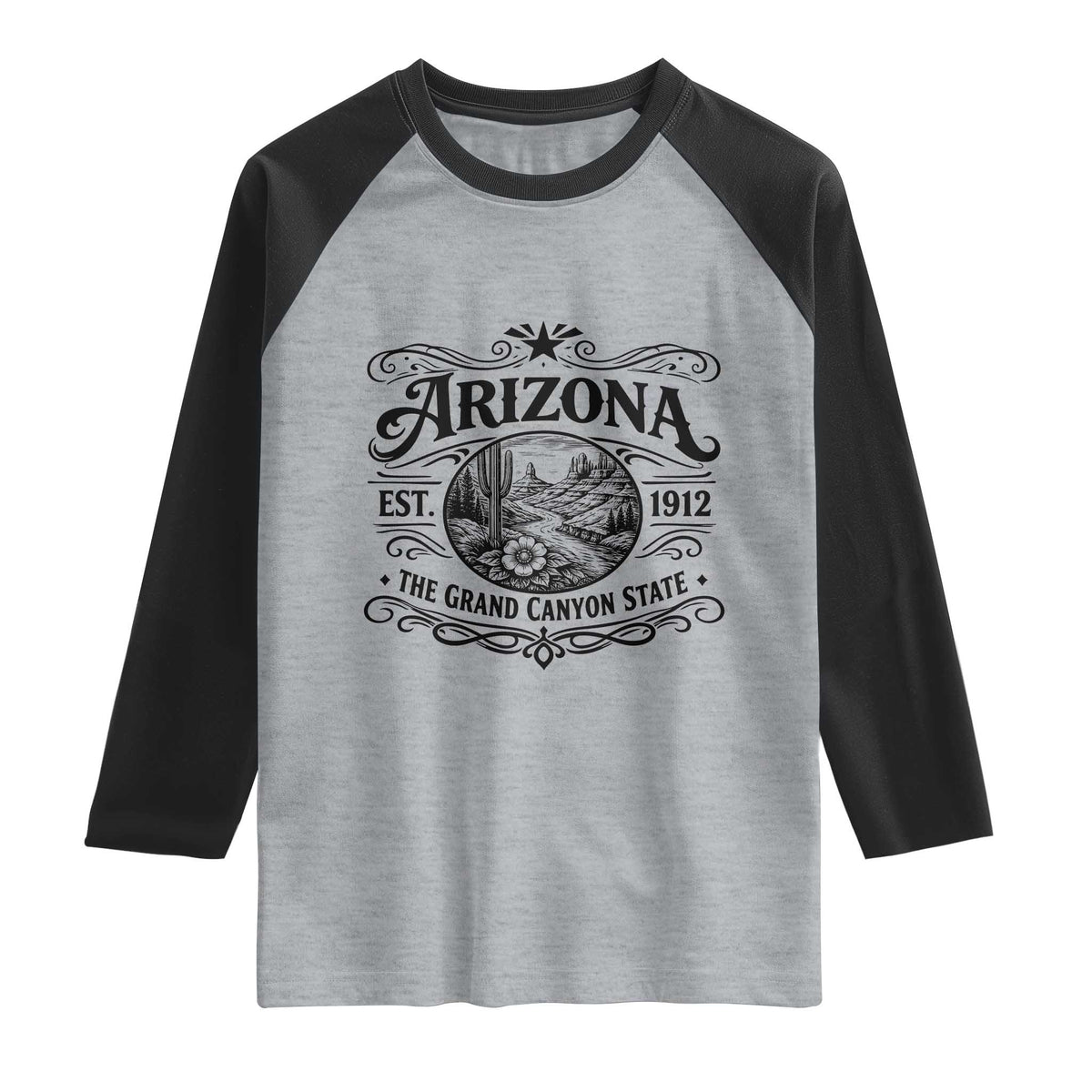 Arizona Desert Wanderlust Raglan Shirt Vintage Grand Canyon State Est 1912