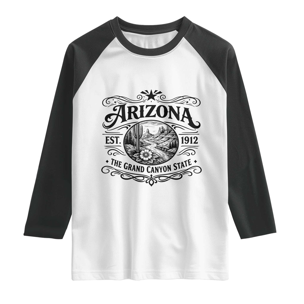 Arizona Desert Wanderlust Raglan Shirt Vintage Grand Canyon State Est 1912