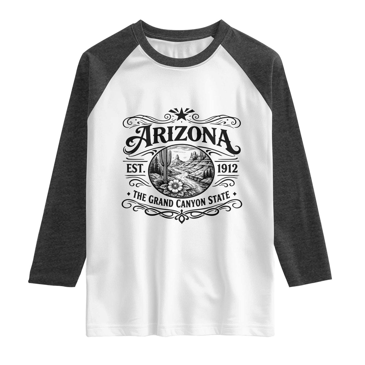 Arizona Desert Wanderlust Raglan Shirt Vintage Grand Canyon State Est 1912