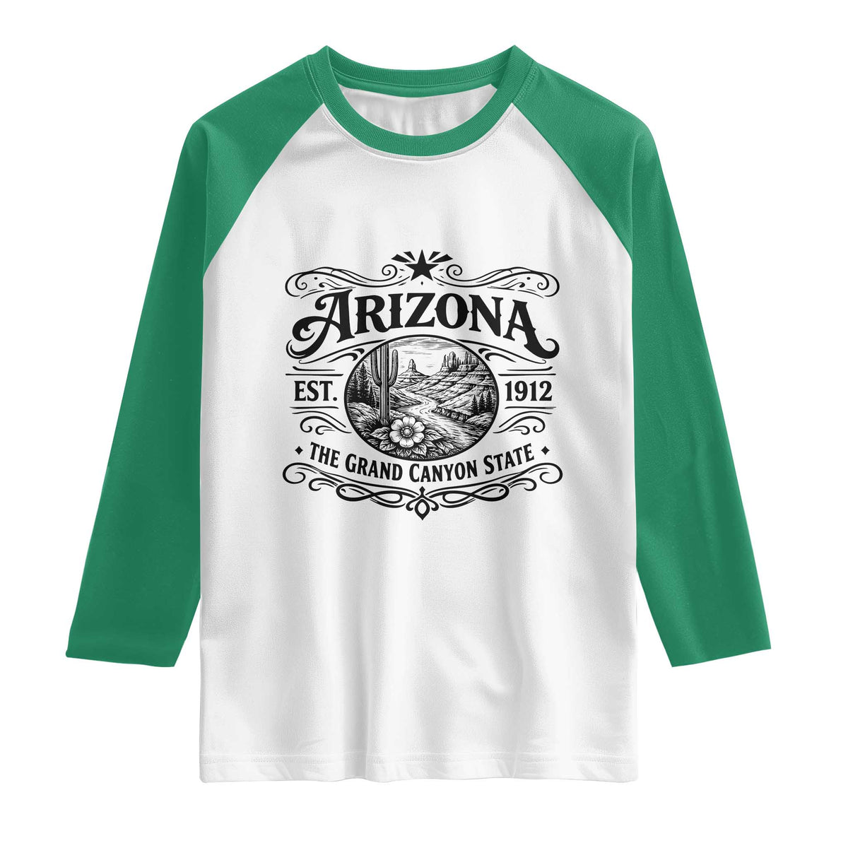 Arizona Desert Wanderlust Raglan Shirt Vintage Grand Canyon State Est 1912