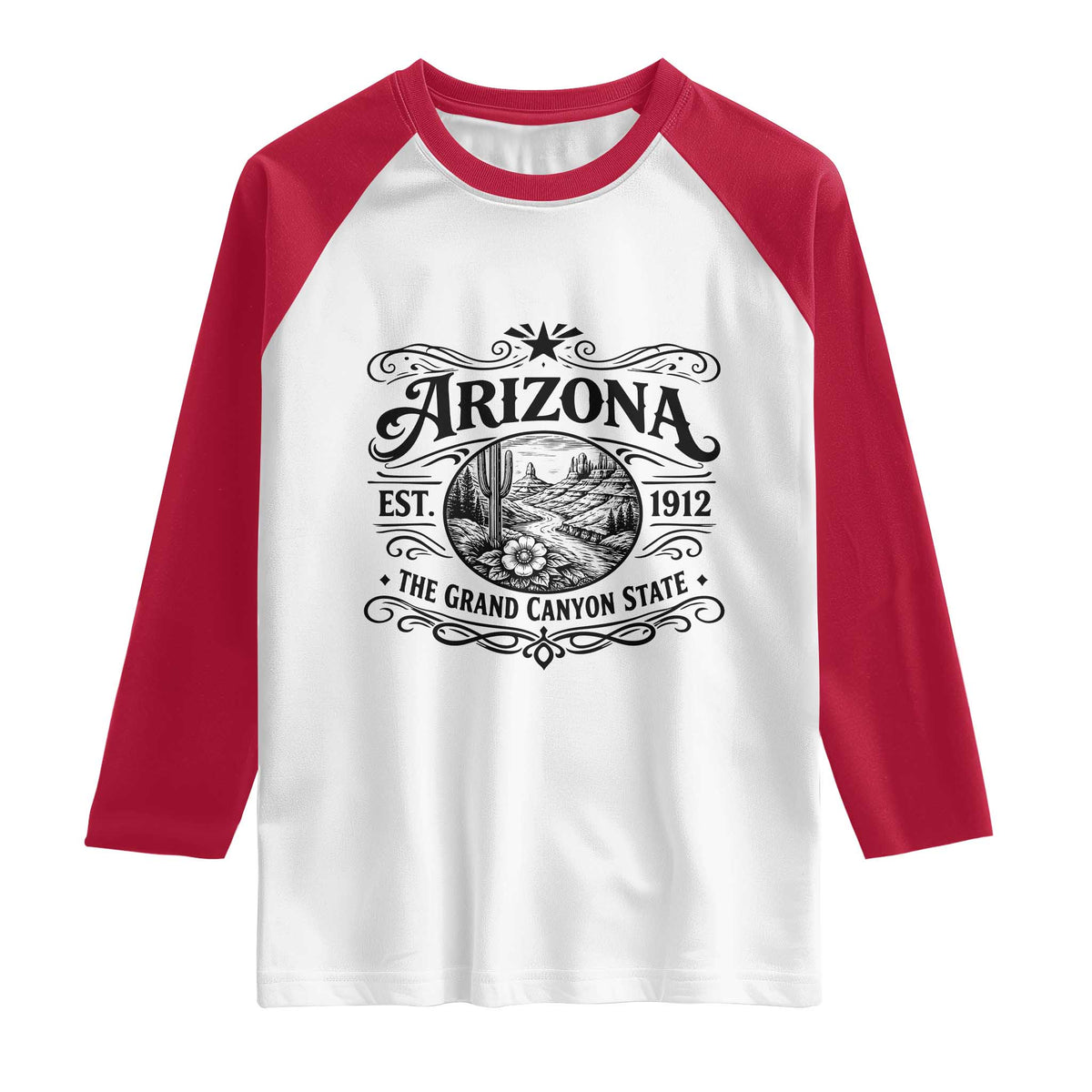 Arizona Desert Wanderlust Raglan Shirt Vintage Grand Canyon State Est 1912