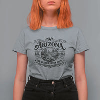 Arizona Desert Wanderlust T Shirt For Women Vintage Grand Canyon State Est 1912