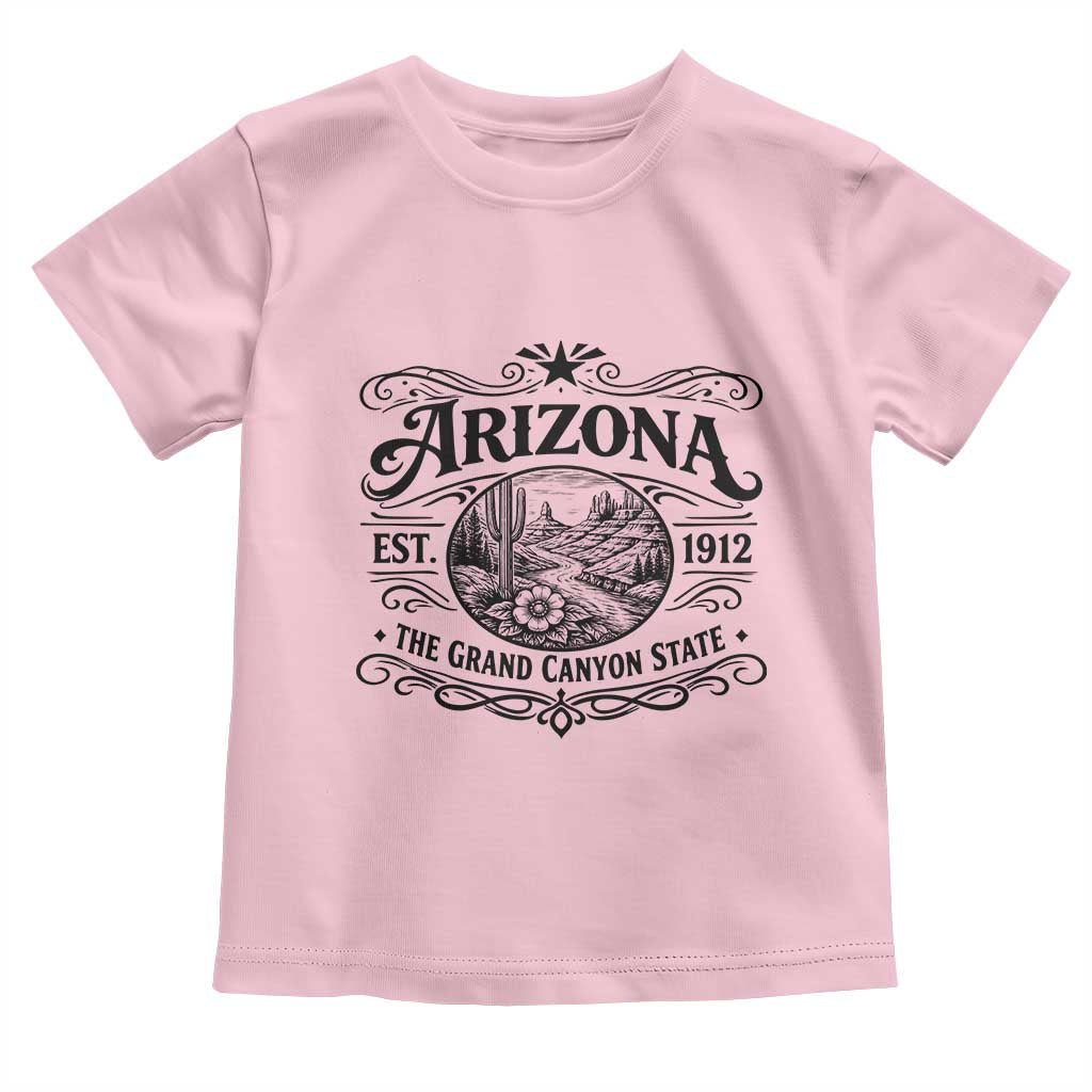 Arizona Desert Wanderlust Toddler T Shirt Vintage Grand Canyon State Est 1912