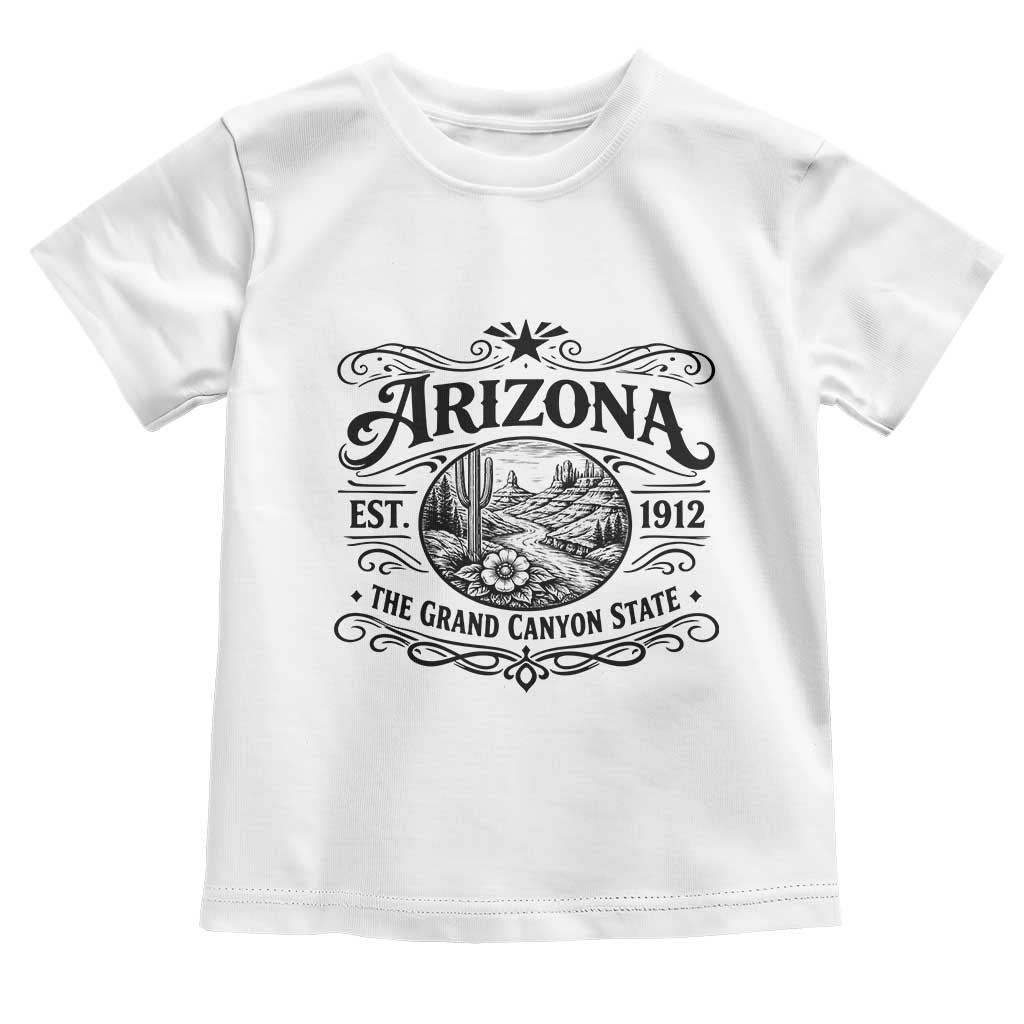 Arizona Desert Wanderlust Toddler T Shirt Vintage Grand Canyon State Est 1912