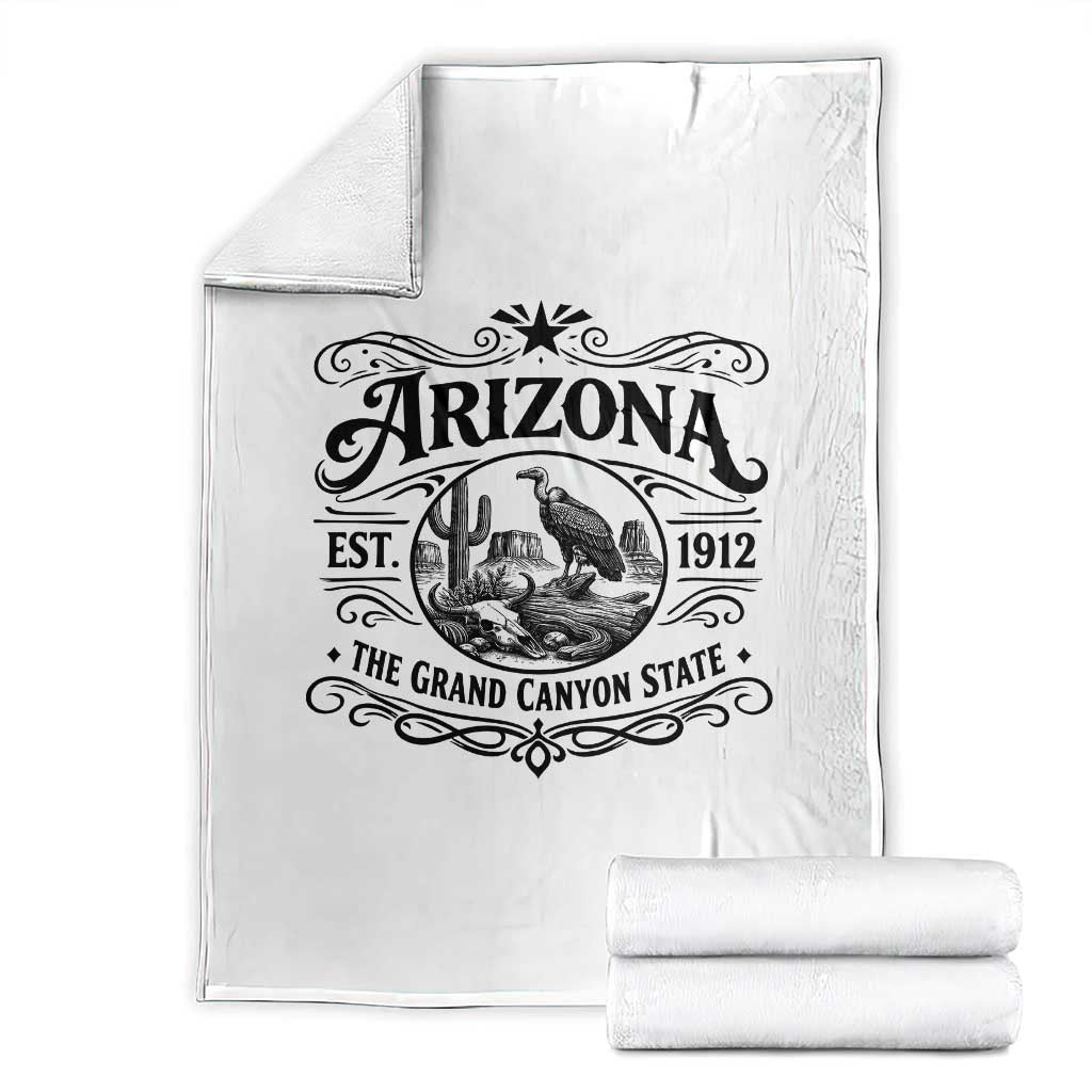 Vintage Arizona Cactus Desert Canyon Western 1912 Throw Blanket