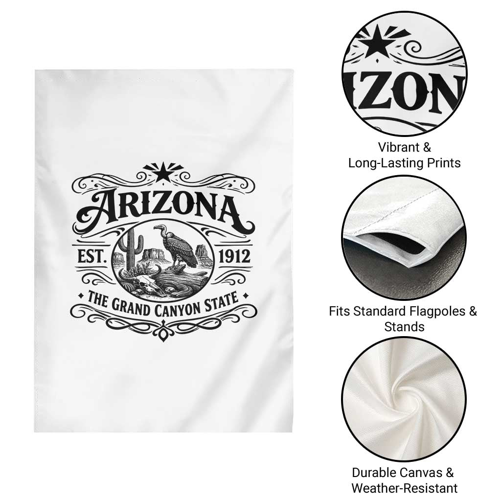 Vintage Arizona Cactus Desert Canyon Western 1912 Garden Flag