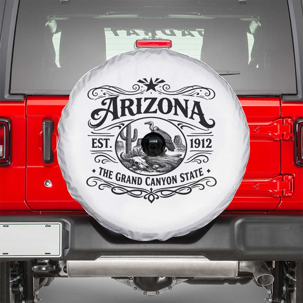 Vintage Arizona Cactus Desert Canyon Western 1912 Spare Tire Cover