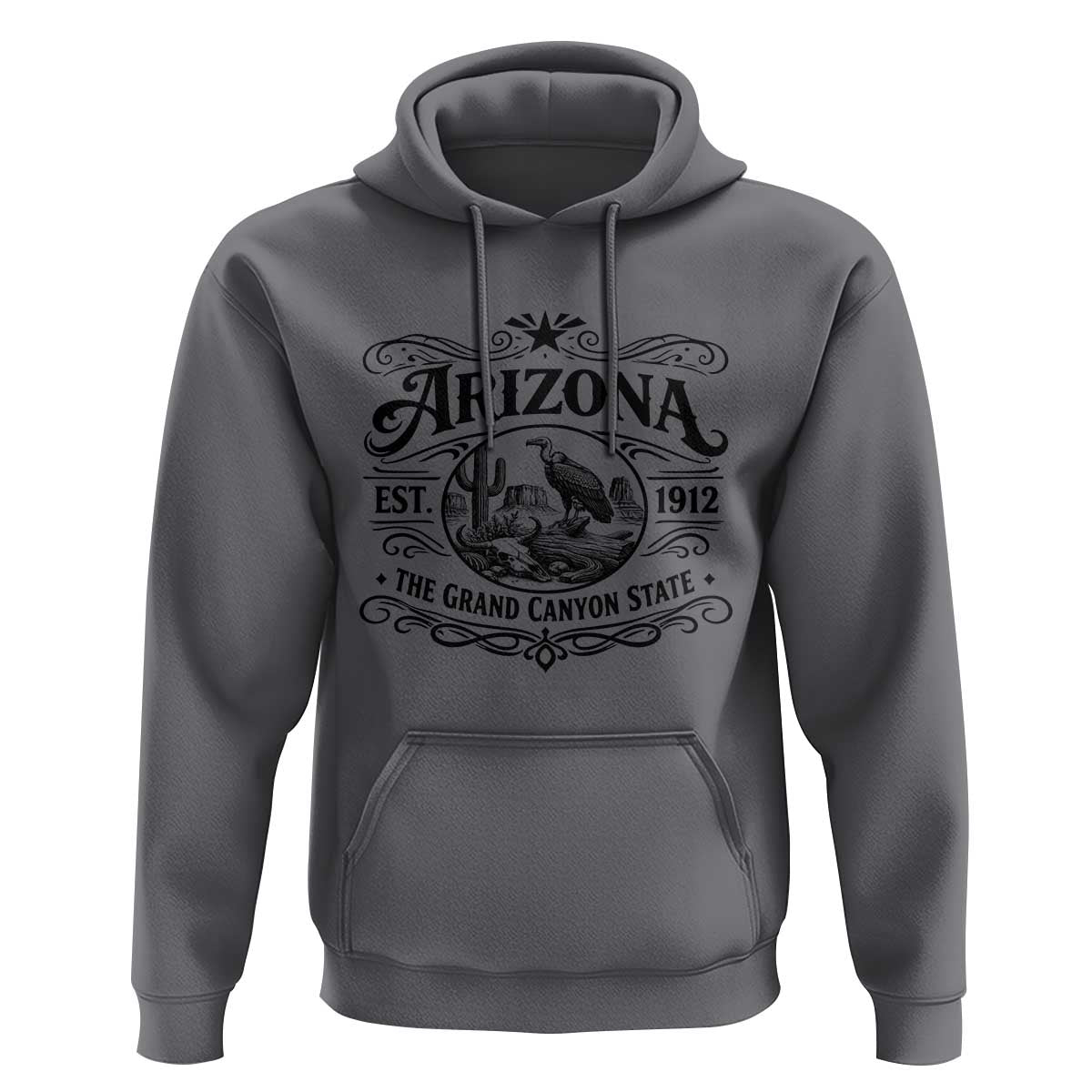 Vintage Arizona Cactus Desert Canyon Western 1912 Hoodie