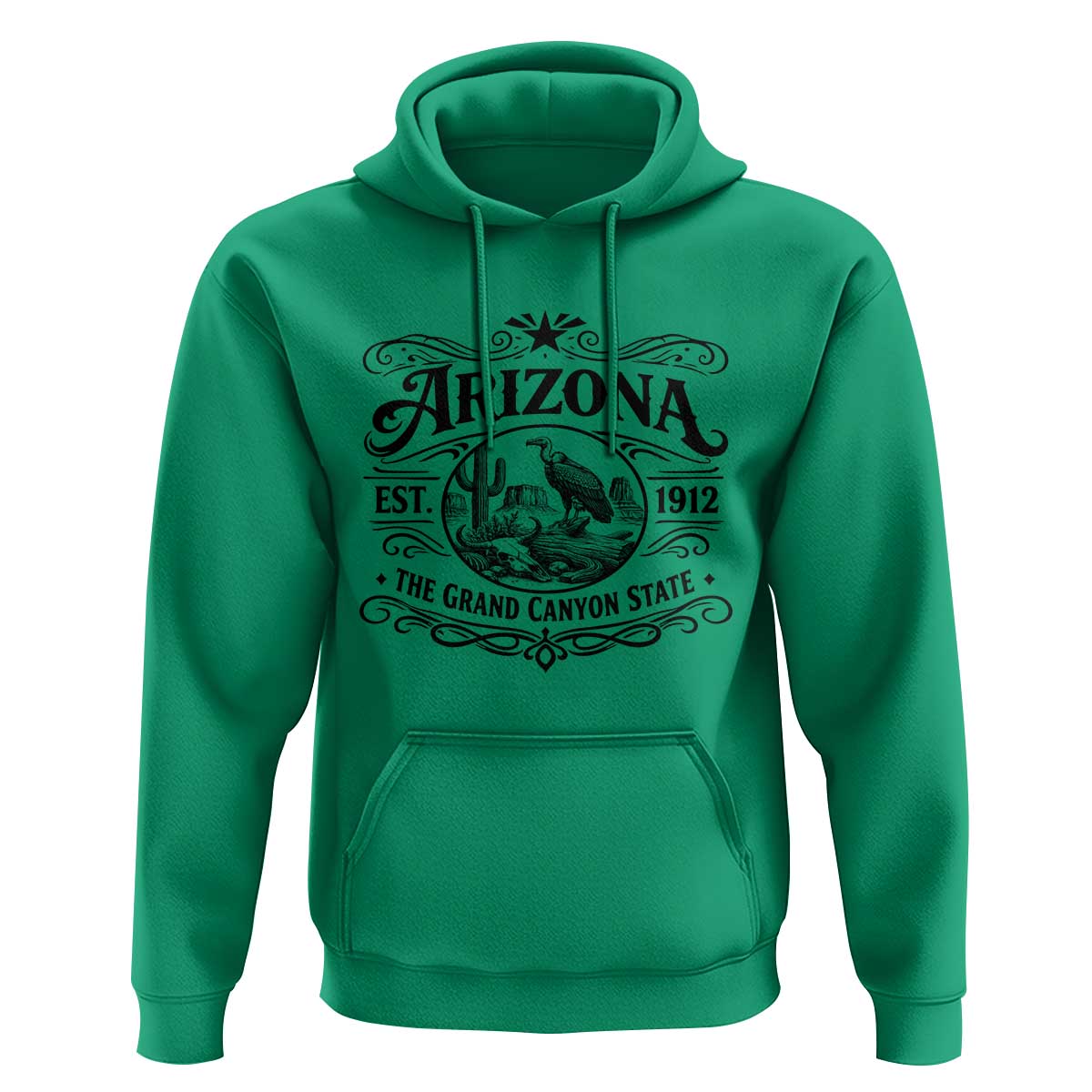 Vintage Arizona Cactus Desert Canyon Western 1912 Hoodie