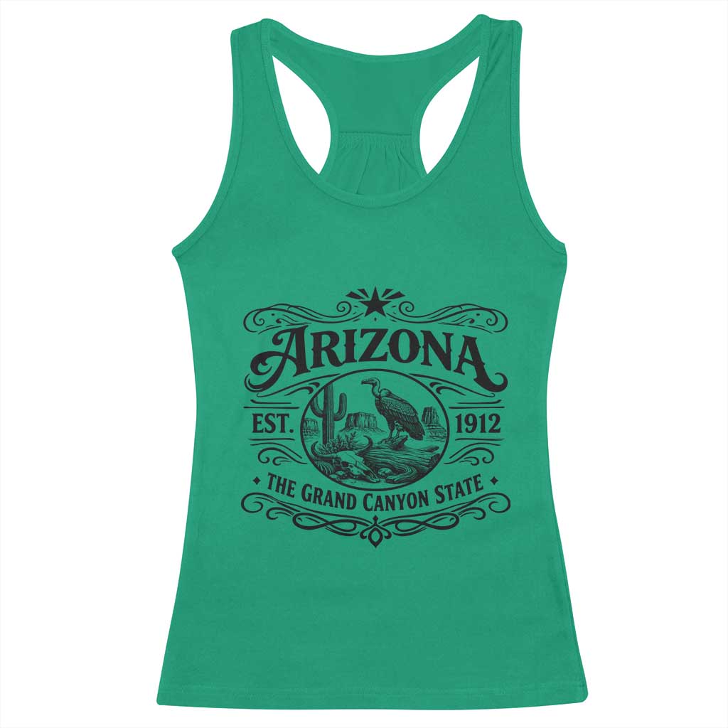 Vintage Arizona Cactus Desert Canyon Western 1912 Racerback Tank Top