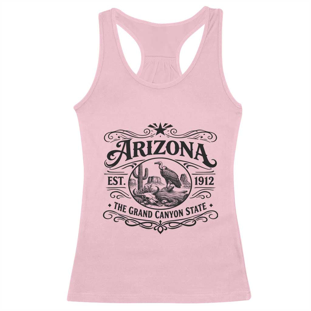 Vintage Arizona Cactus Desert Canyon Western 1912 Racerback Tank Top