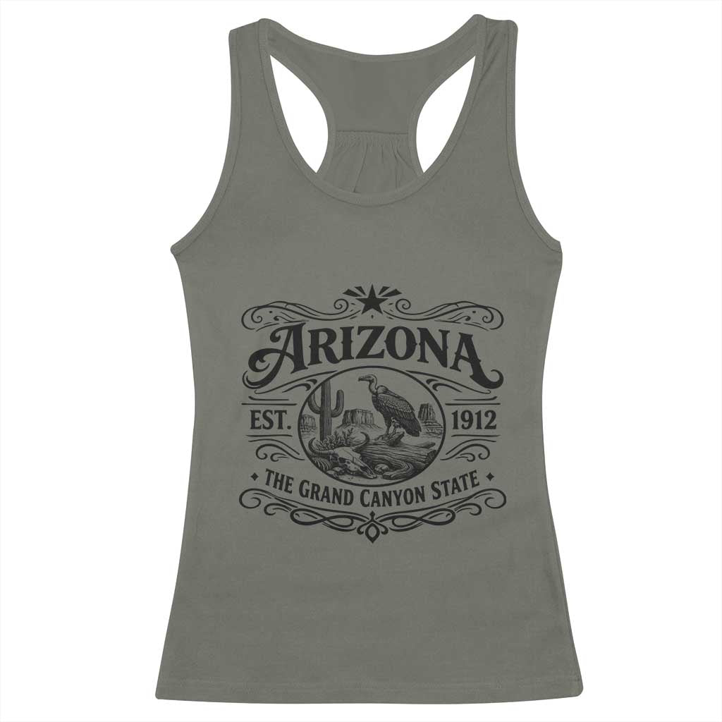 Vintage Arizona Cactus Desert Canyon Western 1912 Racerback Tank Top