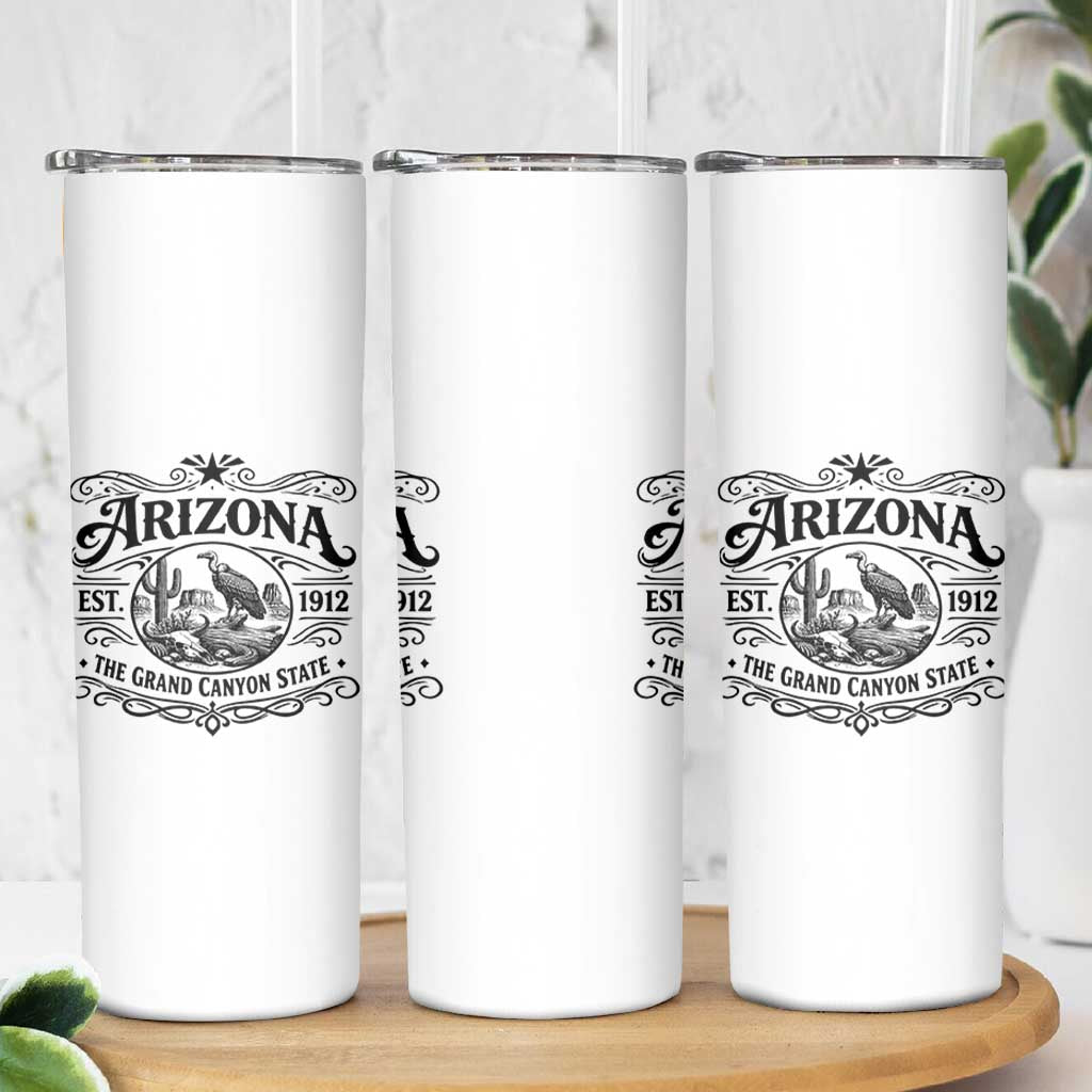 Vintage Arizona Cactus Desert Canyon Western 1912 Skinny Tumbler