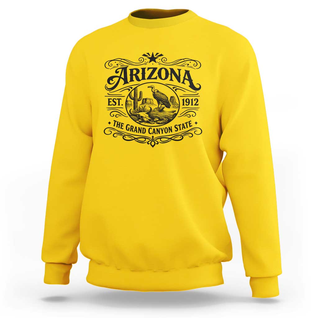 Vintage Arizona Cactus Desert Canyon Western 1912 Sweatshirt