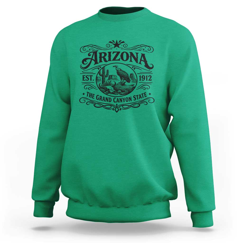 Vintage Arizona Cactus Desert Canyon Western 1912 Sweatshirt