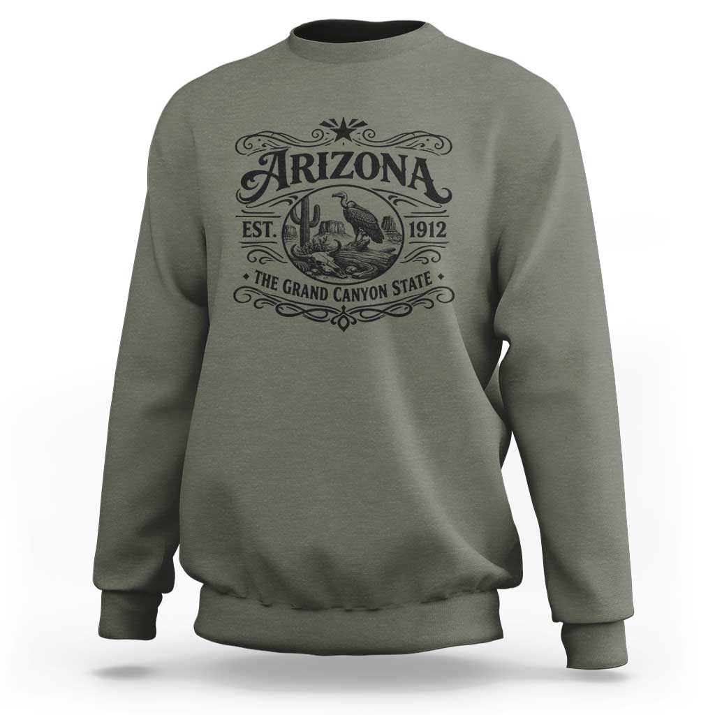 Vintage Arizona Cactus Desert Canyon Western 1912 Sweatshirt