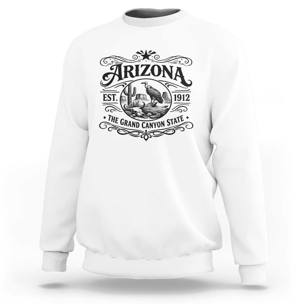 Vintage Arizona Cactus Desert Canyon Western 1912 Sweatshirt