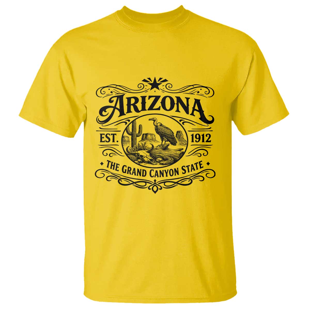 Vintage Arizona Cactus Desert Canyon Western 1912 T Shirt