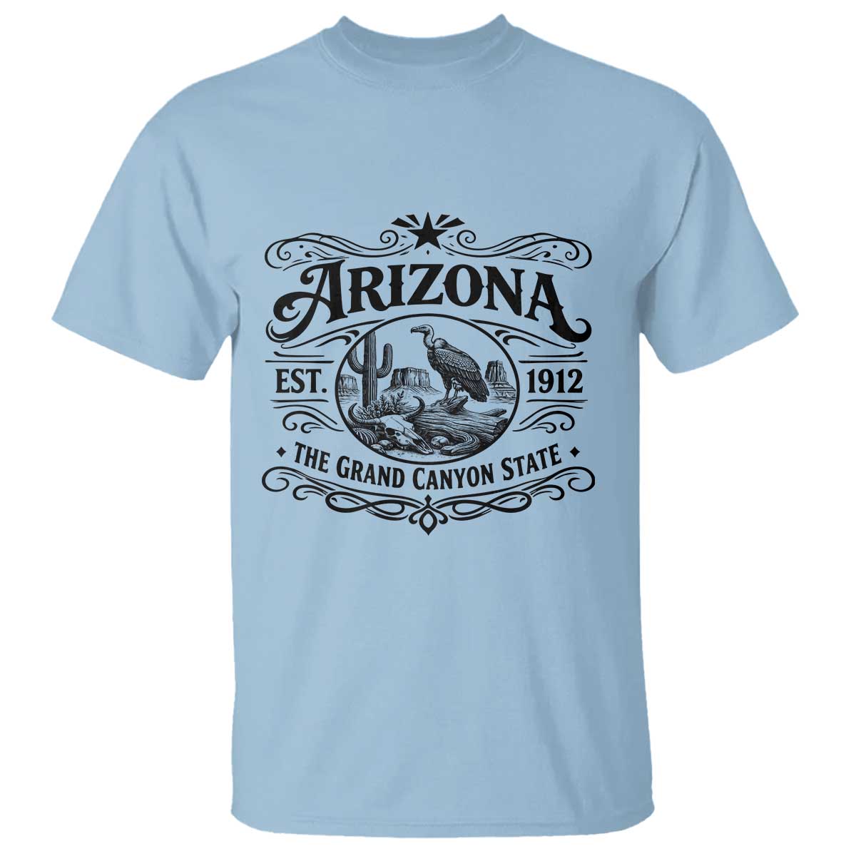 Vintage Arizona Cactus Desert Canyon Western 1912 T Shirt