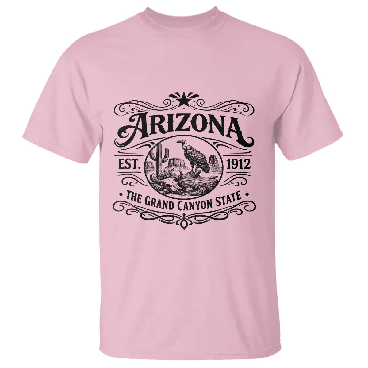 Vintage Arizona Cactus Desert Canyon Western 1912 T Shirt