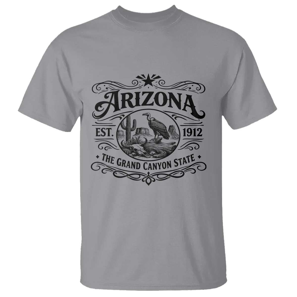 Vintage Arizona Cactus Desert Canyon Western 1912 T Shirt