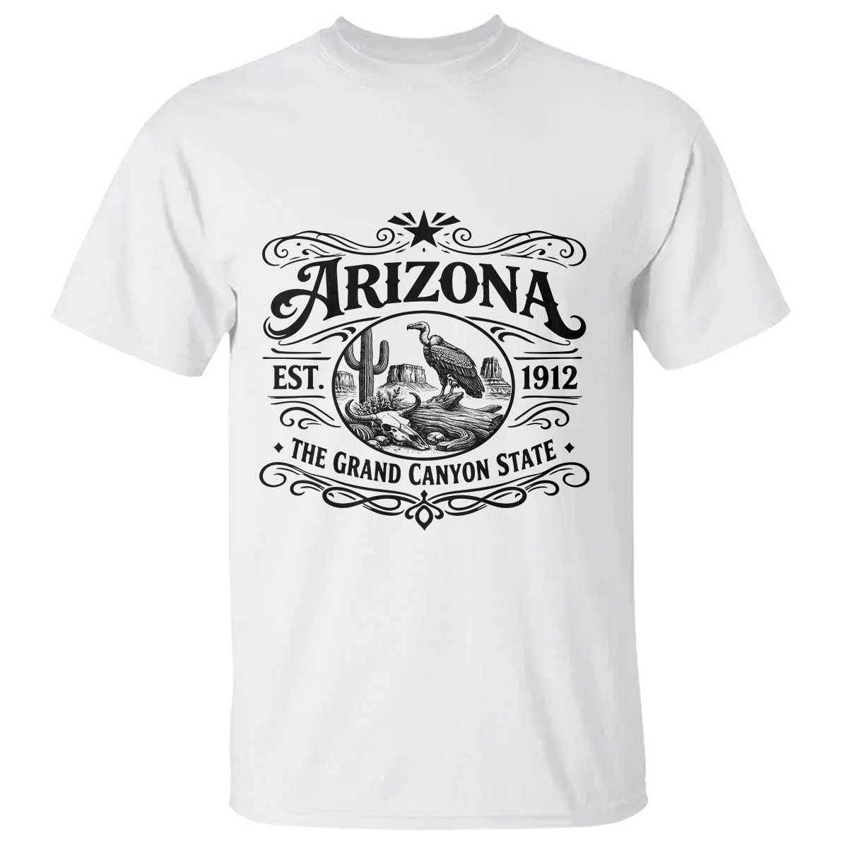 Vintage Arizona Cactus Desert Canyon Western 1912 T Shirt