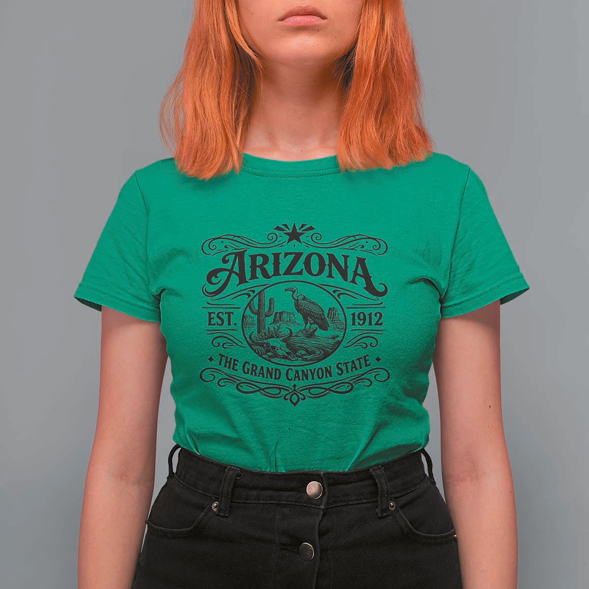 Vintage Arizona Cactus Desert Canyon Western 1912 T Shirt For Women