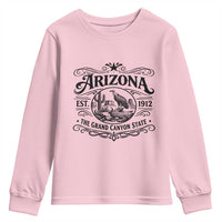 Vintage Arizona Cactus Desert Canyon Western 1912 Youth Sweatshirt
