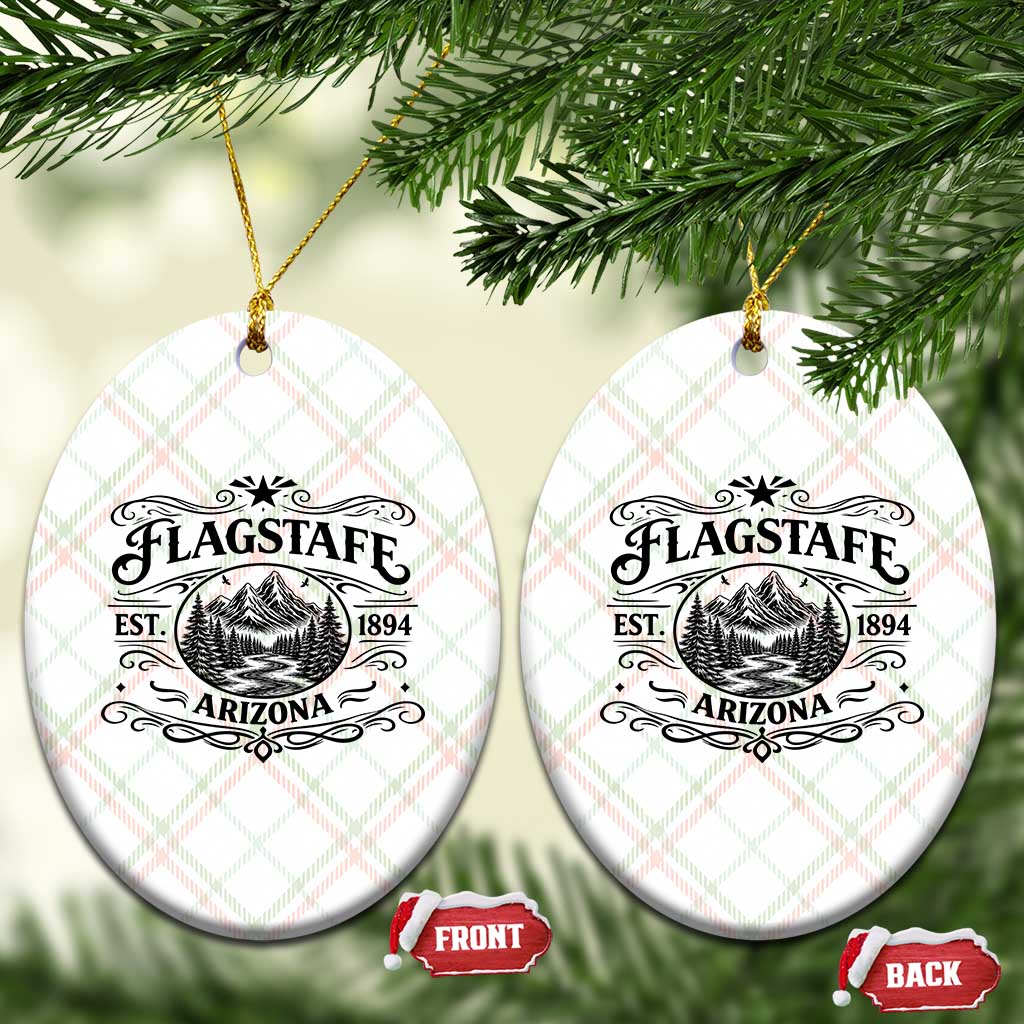 Vintage Flagstaff Landscape Adventure Ceramic Ornament Arizona Gift