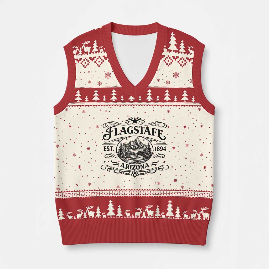 Vintage Flagstaff Landscape Adventure V-Neck Knit Sweater Vest Arizona Gift