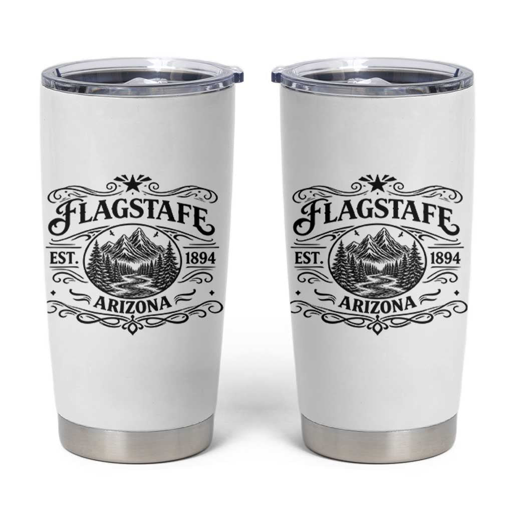 Vintage Flagstaff Landscape Adventure Tumbler Cup Arizona Gift