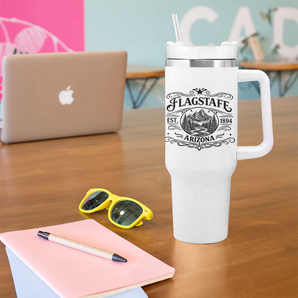 Vintage Flagstaff Landscape Adventure Tumbler With Handle Arizona Gift