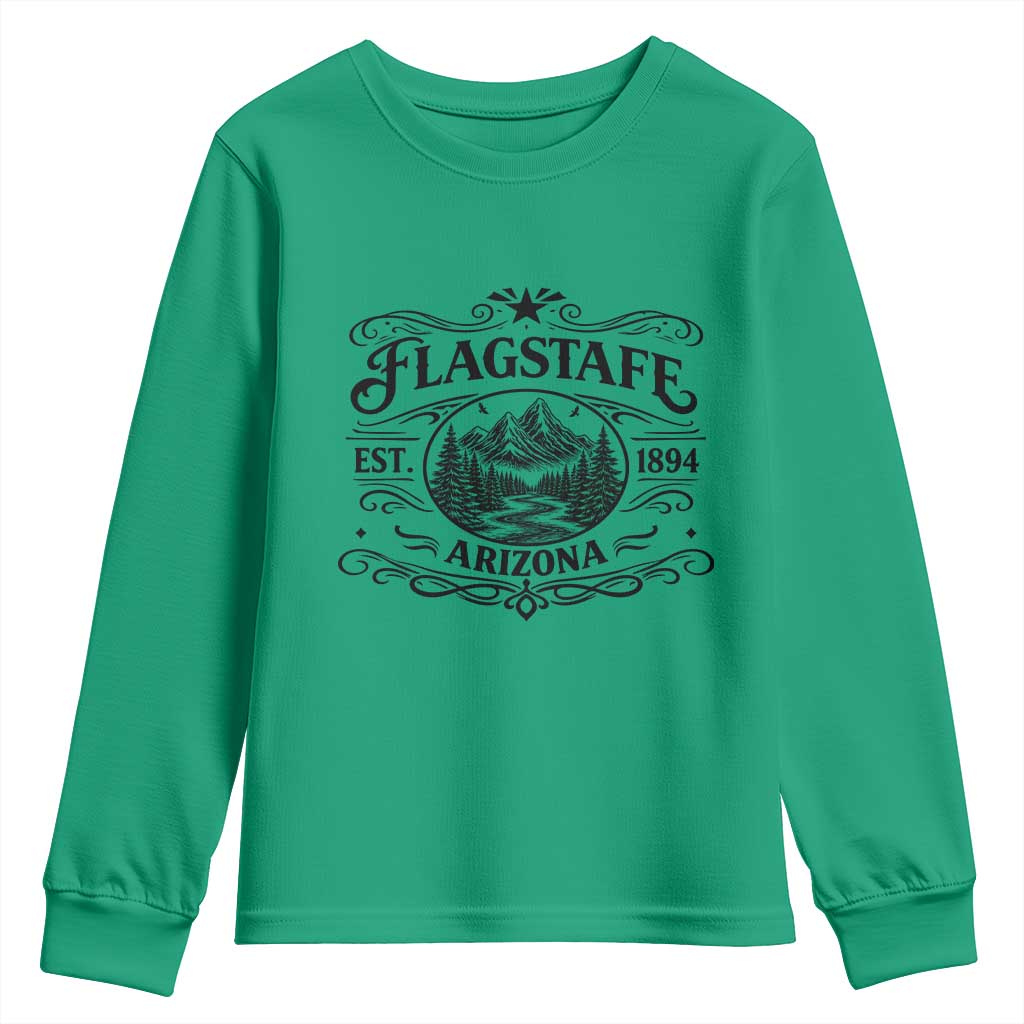Vintage Flagstaff Landscape Adventure Youth Sweatshirt Arizona Gift