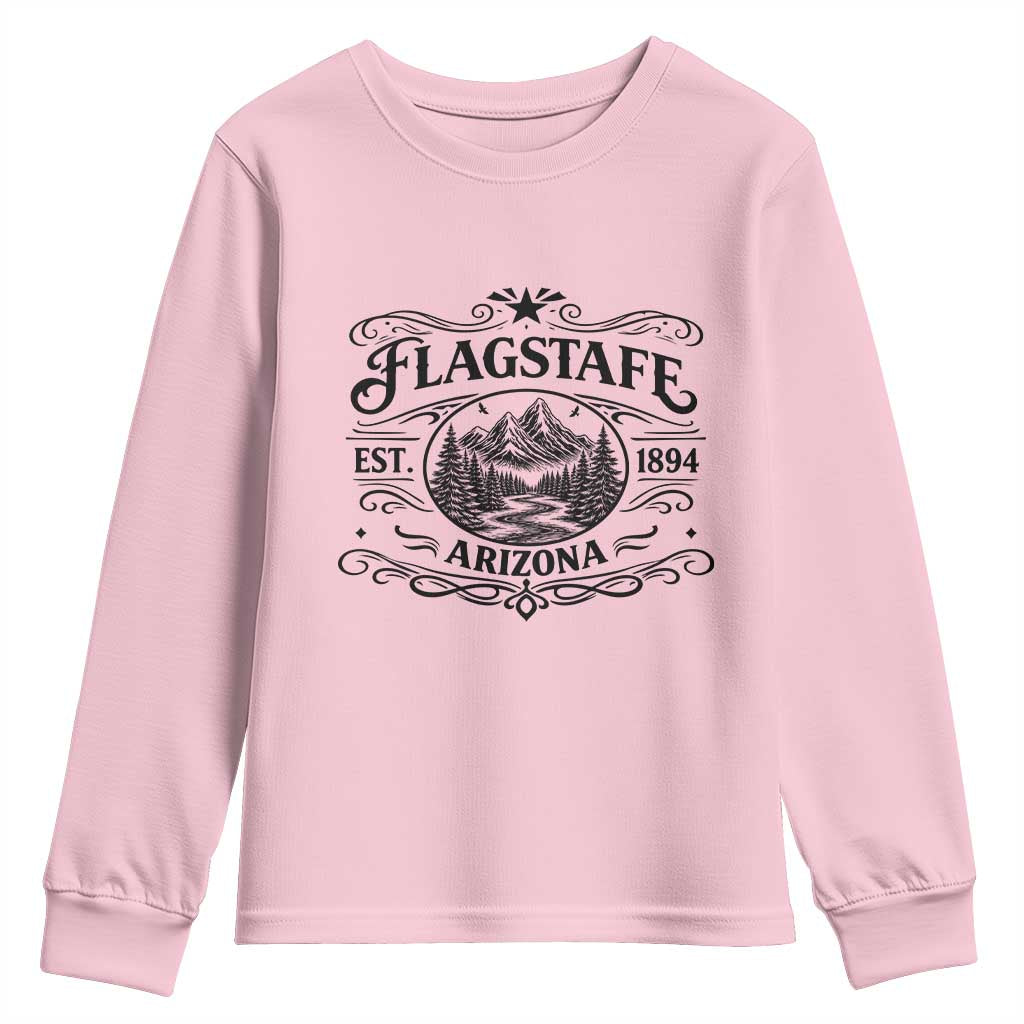 Vintage Flagstaff Landscape Adventure Youth Sweatshirt Arizona Gift
