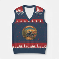 Arizona Pride V-Neck Knit Sweater Vest Adventure Scenic Journey Southwest USA