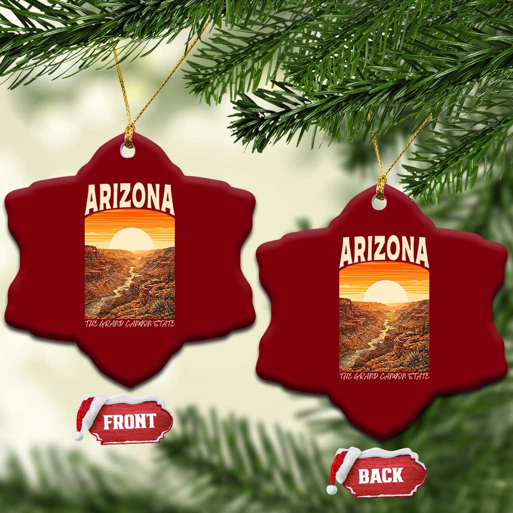 Arizona Souvenir Grand Canyon State Ceramic Ornament Saguaro Cactus Road Trip