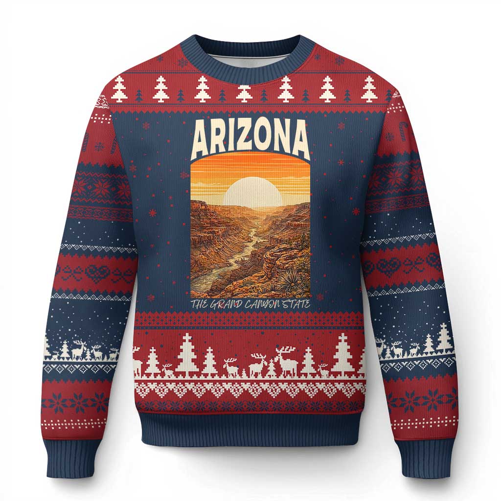 Arizona Souvenir Grand Canyon State Ugly Christmas Sweater Saguaro Cactus Road Trip