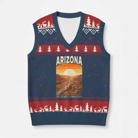 Arizona Souvenir Grand Canyon State V-Neck Knit Sweater Vest Saguaro Cactus Road Trip