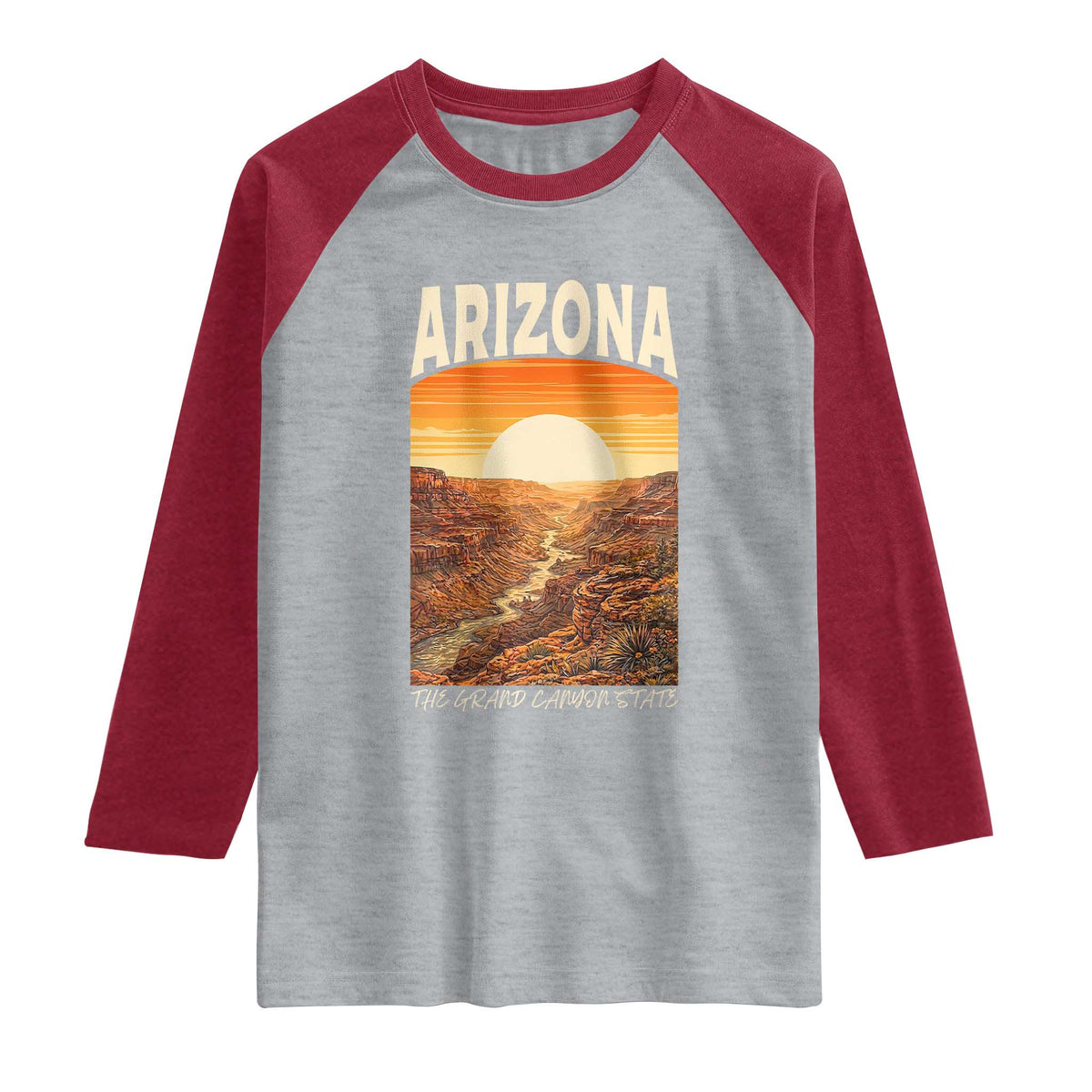 Arizona Souvenir Grand Canyon State Raglan Shirt Saguaro Cactus Road Trip