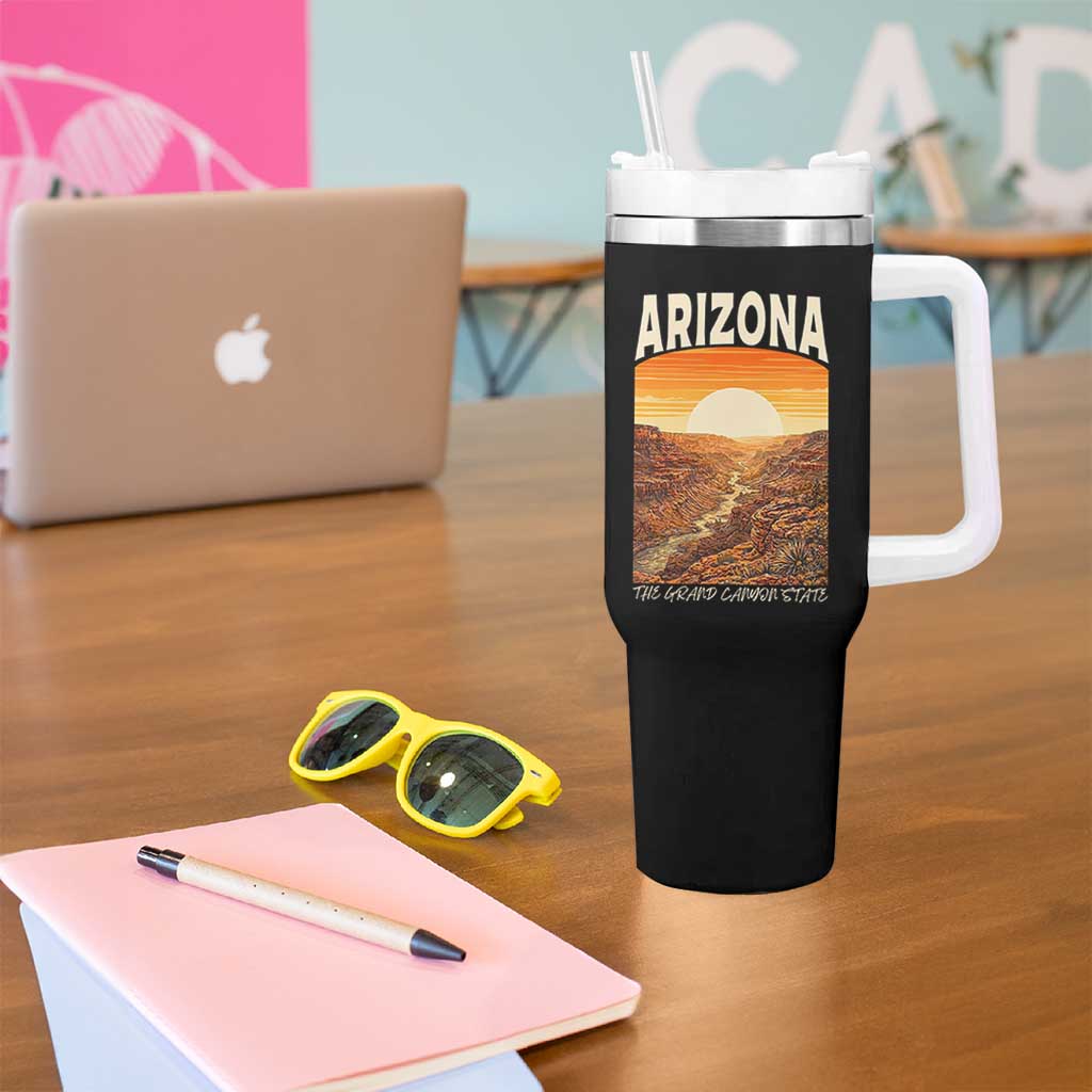 Arizona Souvenir Grand Canyon State Tumbler With Handle Saguaro Cactus Road Trip
