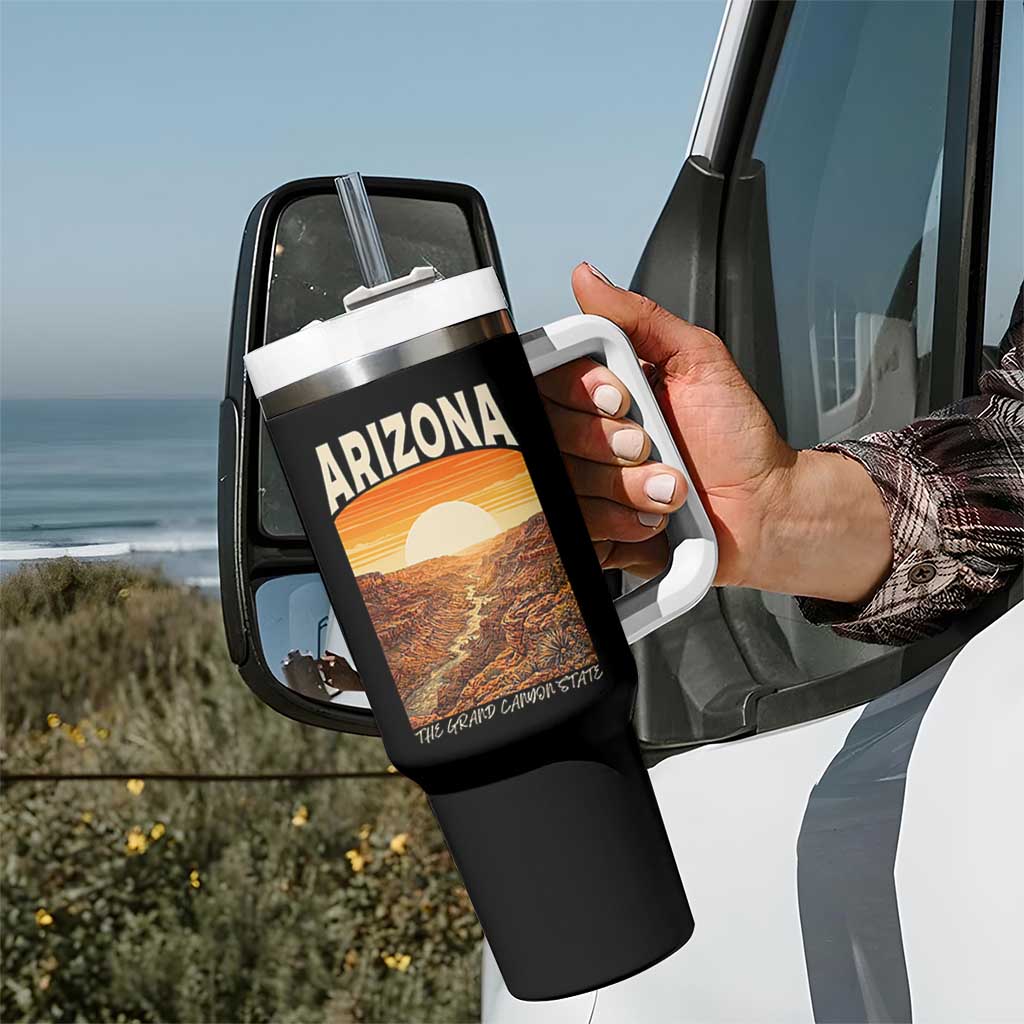 Arizona Souvenir Grand Canyon State Tumbler With Handle Saguaro Cactus Road Trip