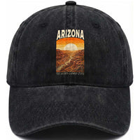 Arizona Souvenir Grand Canyon State Washed Cotton Baseball Cap Saguaro Cactus Road Trip