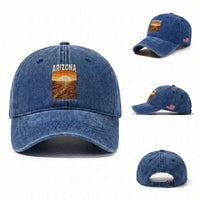 Arizona Souvenir Grand Canyon State Washed Cotton Baseball Cap Saguaro Cactus Road Trip