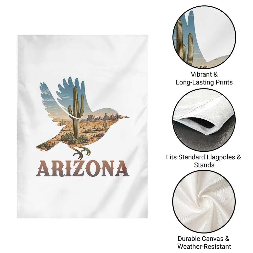 Arizona Desert Wren Bird Garden Flag Cactus Landscape Rustic Western